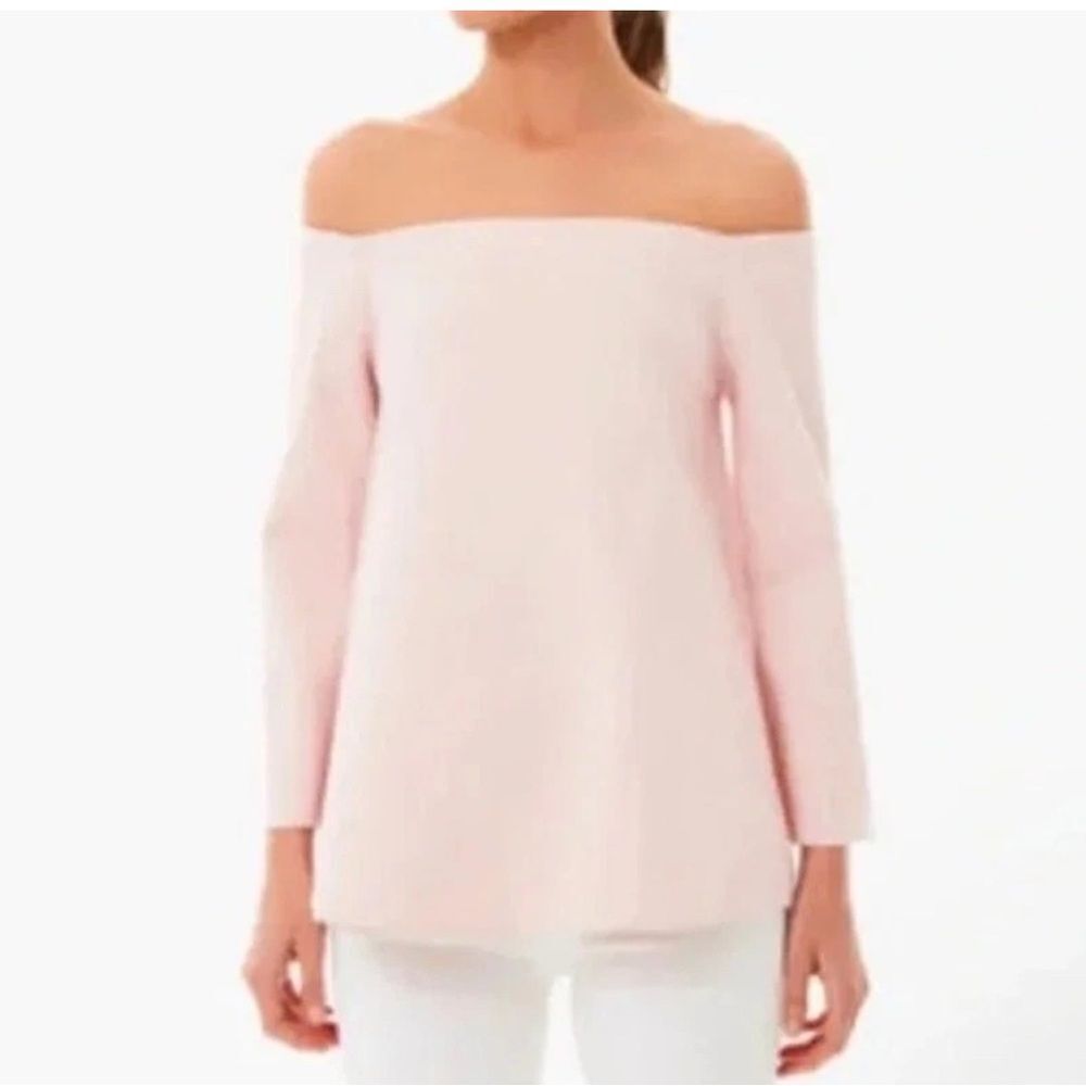 Tuckernuck Off-the-Shoulder Long Sleeve Top in Light Pink